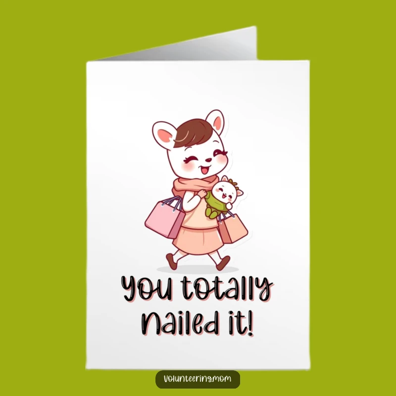 Free Printable Congrats Card: Busy Mom Animal Funny Gift, Downloadable Card for Achievements
