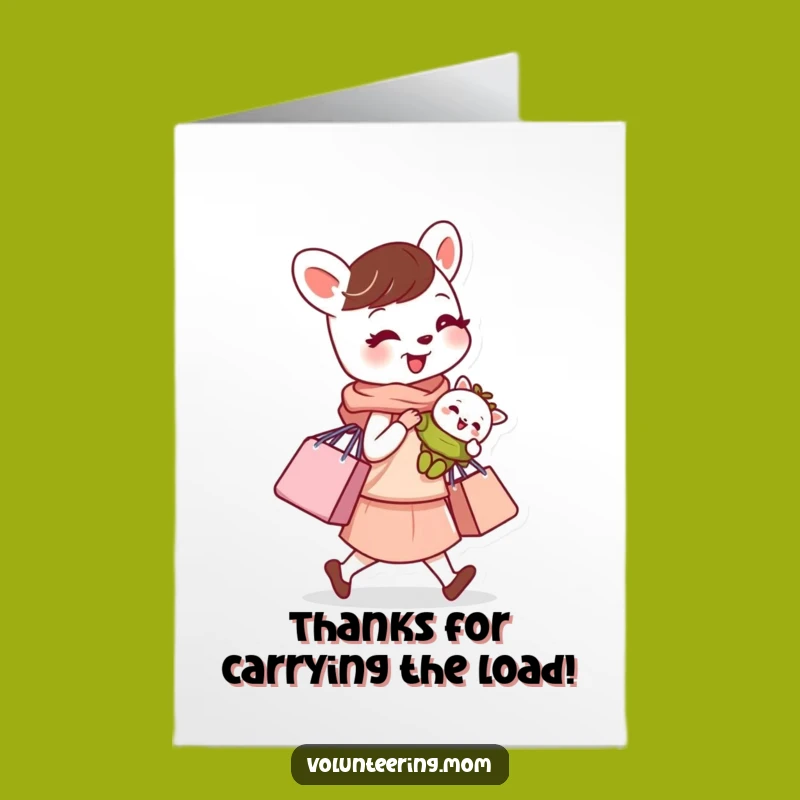 Free Printable Thank You Card: Busy Mom Animal Funny Gift, Downloadable Appreciation Card