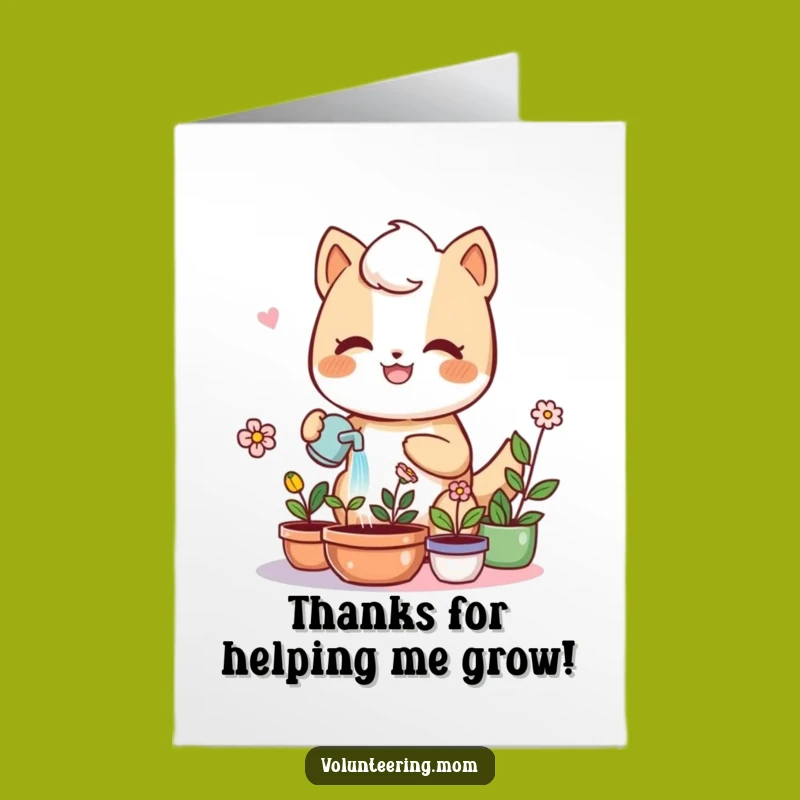 Free Printable Thank You Card: Grateful Kawaii Mom Plant Care Downloadable Gift