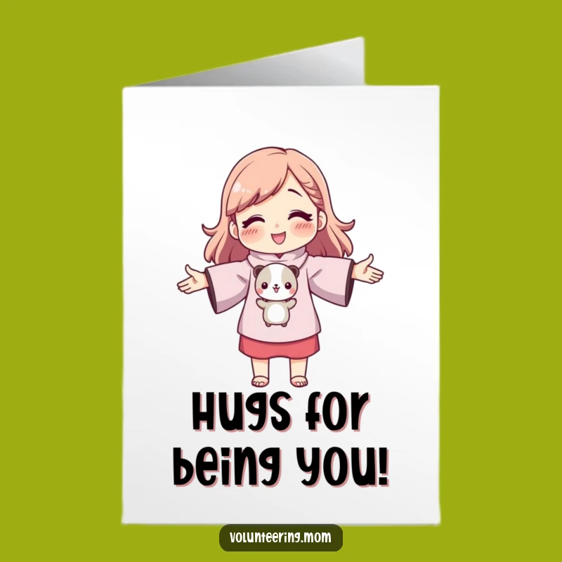 Free Printable Thank You Card: Hugs Mom Animal Gratitude Downloadable Gift