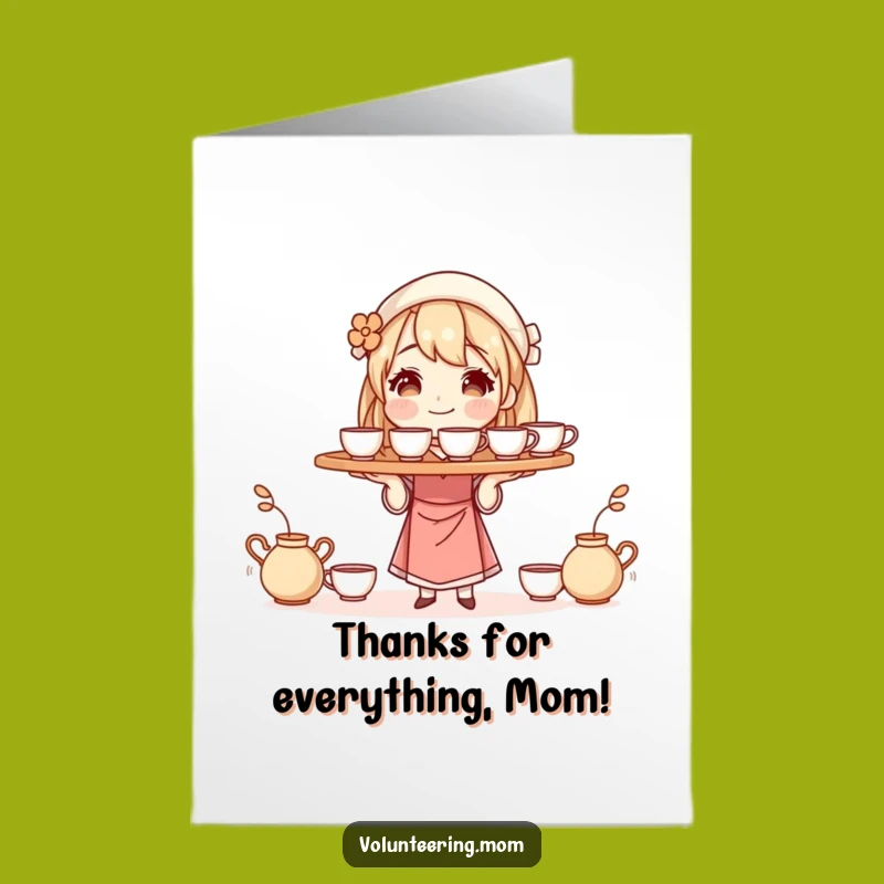 Free Printable Thank You Card: Mom's Coffee Tray Funny Downloadable Gift