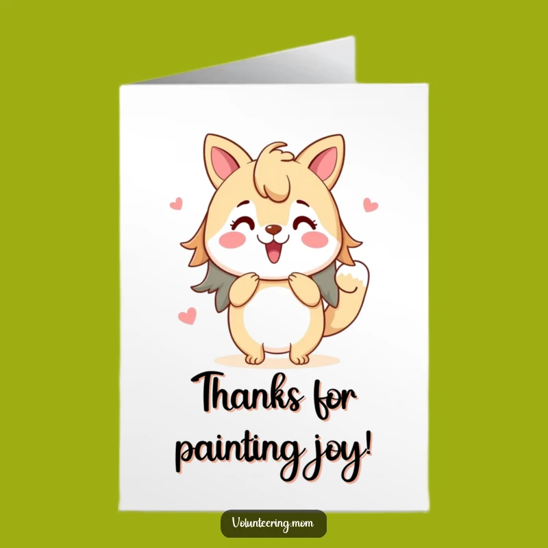 Free Printable Thank You Card: Painting Mom Animal Funny Gift, Downloadable Appreciation