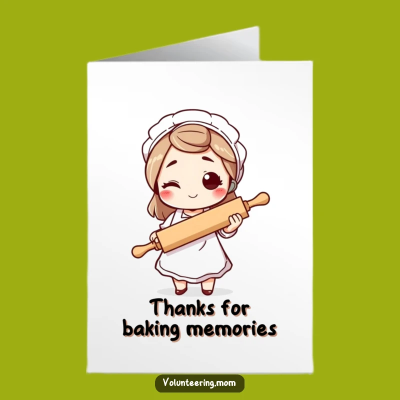 Free Printable Thank You Card: Winking Mom with Rolling Pin, Funny DIY Gift