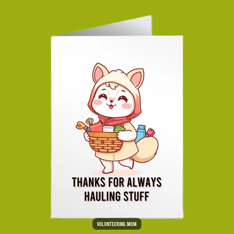 Free Printable Kawaii Mom Thank You Card: Funny Animal Gratitude Downloadable Gift