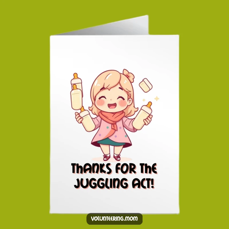 Free Printable Thank You Card: Juggling Mom's Dedication, Appreciative Nod Downloadable