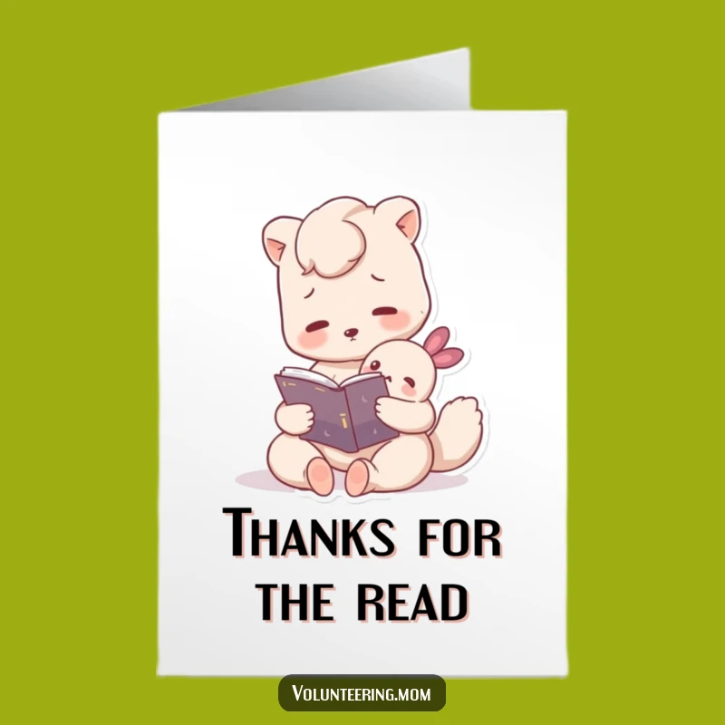 Free Printable Thank You Card: Mom Animal Reading to Creature Funny Downloadable