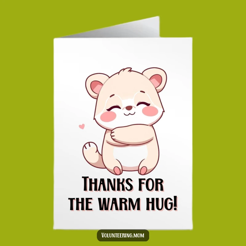 Free Printable Kawaii Mom Hug Thank You Card: Warm Gratitude Downloadable