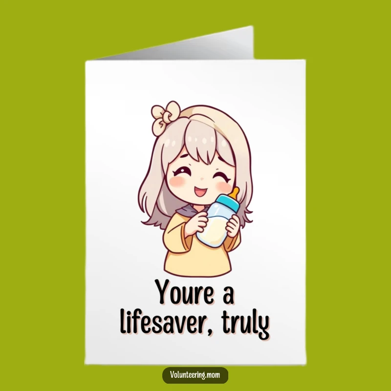 Free Printable Thank You Card: Mom Offers Bottle, Heartfelt Downloadable with Humor