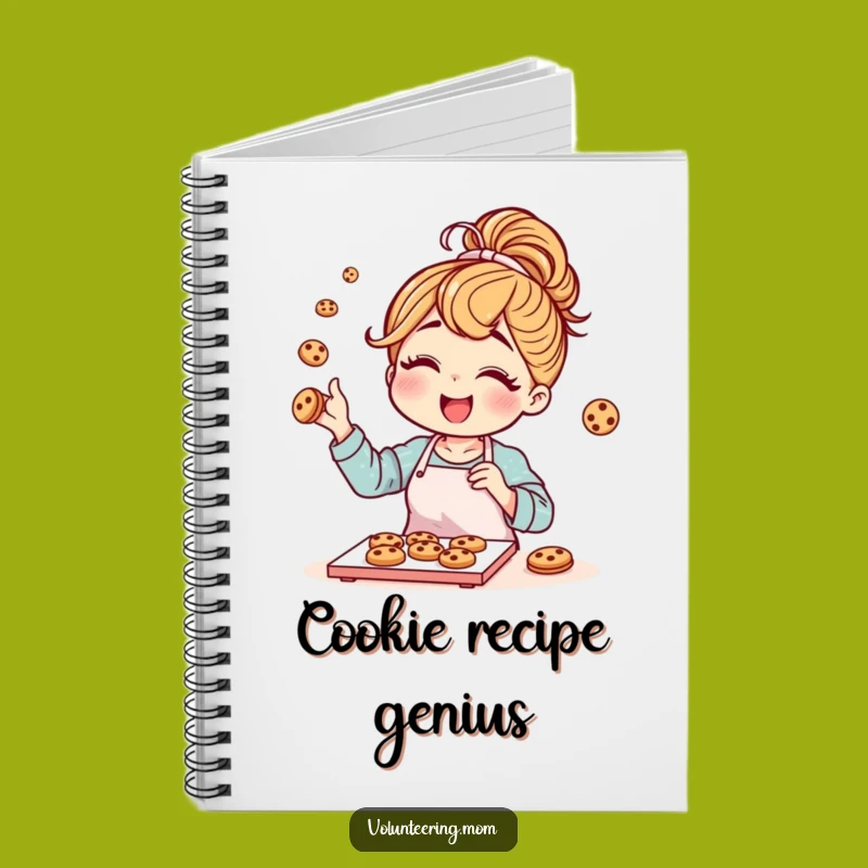 Funny Mom Baking Journal: Messy Bun Recipe Notebook, Kitchen Gift