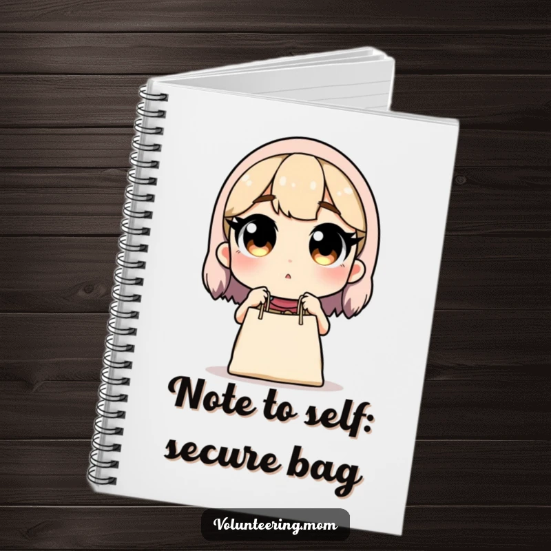 Funny notebook: Mom surprised by dropped groceries, a humorous and practical tool, perfect for gifting.