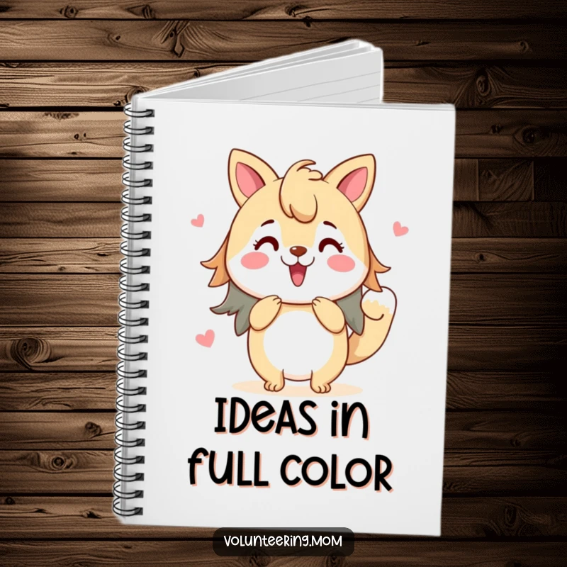 Funny notebook cover featuring a mom animal character painting a vibrant picture with enthusiasm, for all her art ideas.