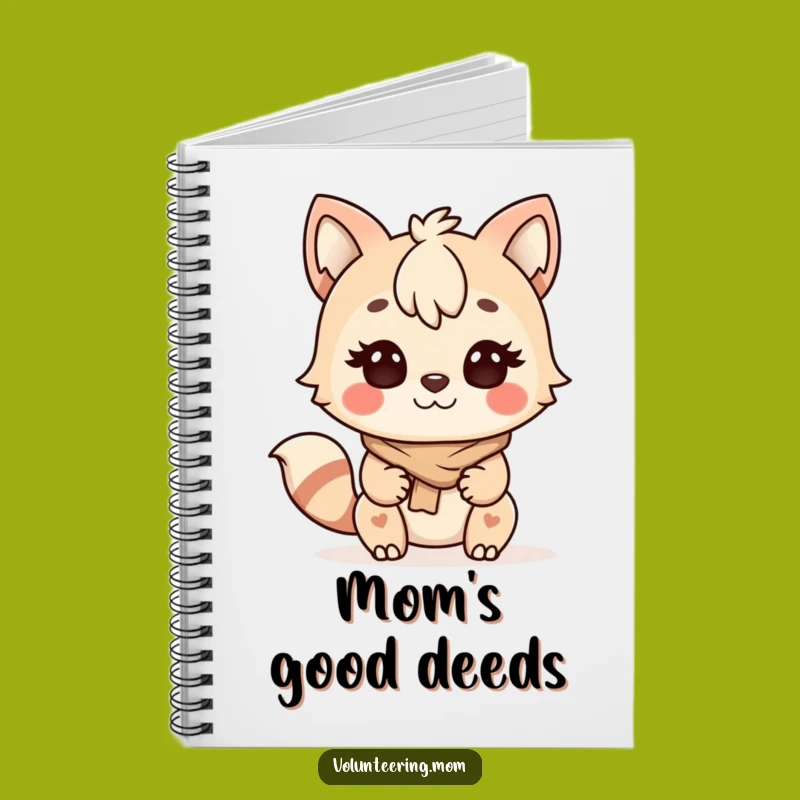 Funny Kawaii Mom Helping Animal Notebook - Determined Helper Journal Gift
