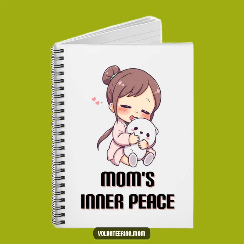 Funny Mom Notebook: Journal with a relieved mom hugging toy, perfect for notes and funny gift ideas.