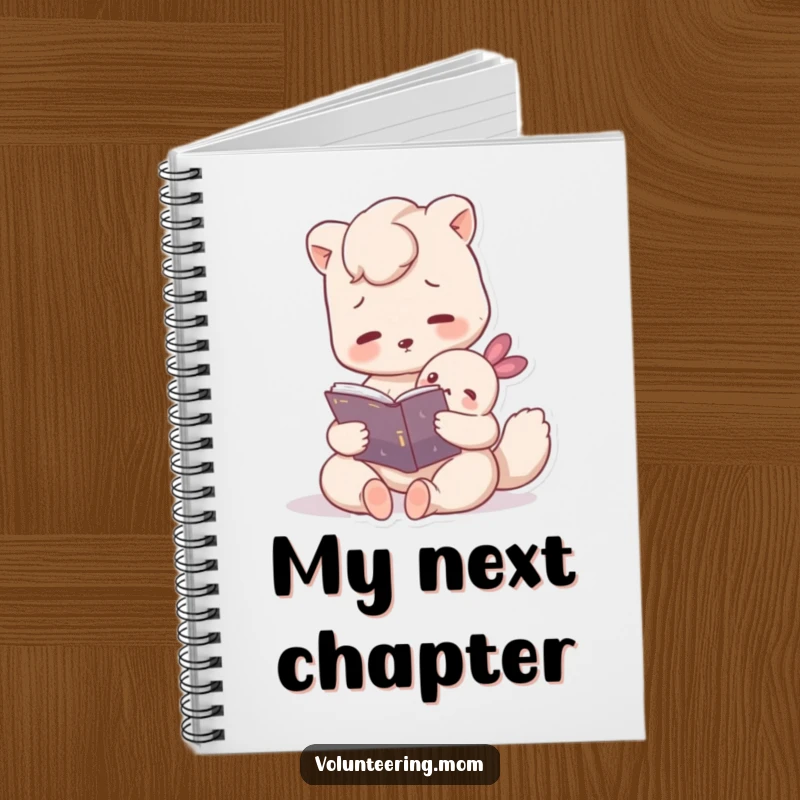 Funny notebook featuring a loving Mom animal character reading a book to a small creature, ideal for capturing thoughts and stories.