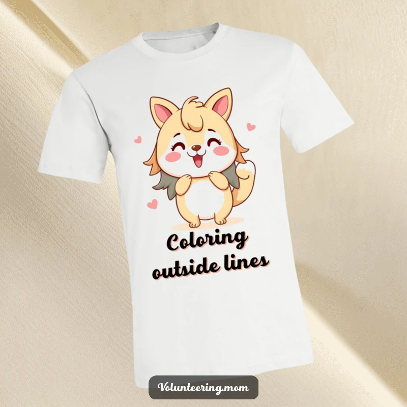 Funny t-shirt with a mom animal character painting a vibrant picture with enthusiasm, embodying artistic passion.