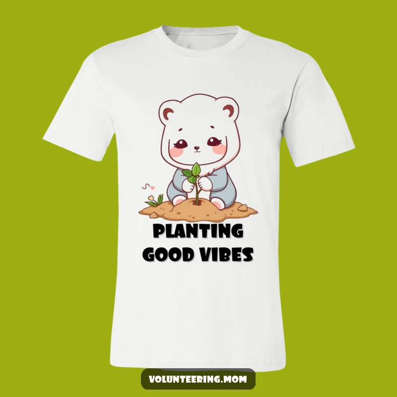 Funny Kawaii Mom Planting T-Shirt - Eco-Friendly Nature Apparel