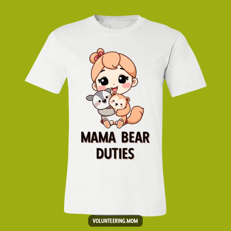 Funny Kawaii Mom T-Shirt: Cute Animal Holding Tee, Adorable Gift