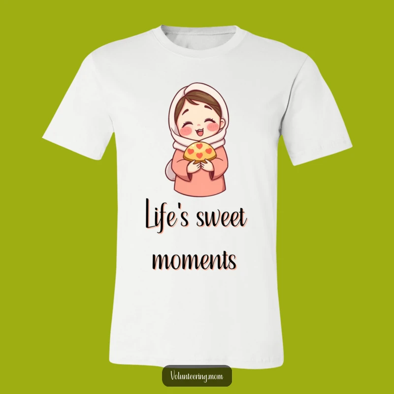 Funny Mom T-Shirt: Mom sharing pastry with hug, a delightful and funny gift.