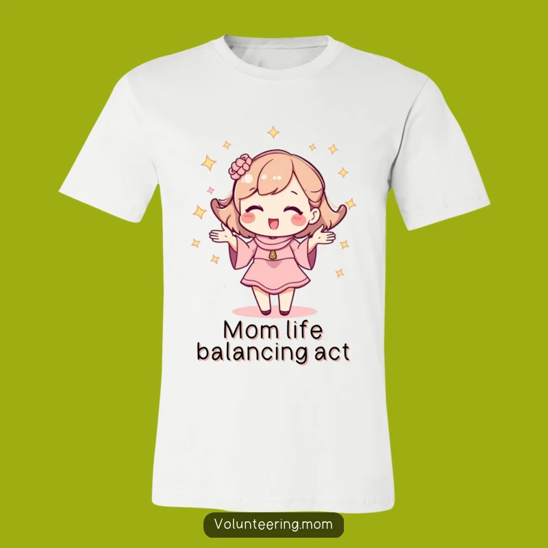Funny Kawaii Mom Juggling T-Shirt - Sparkly Mom Life Tee Gift