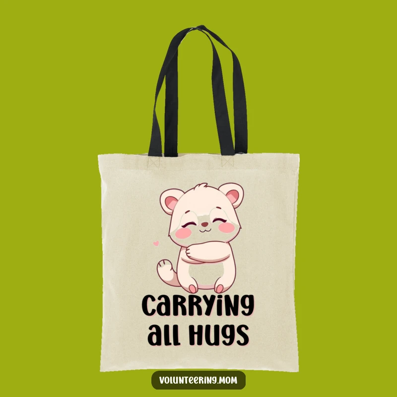 Funny Kawaii Mom Hug Tote Bag - Carry Comfort & Smiles Everywhere!