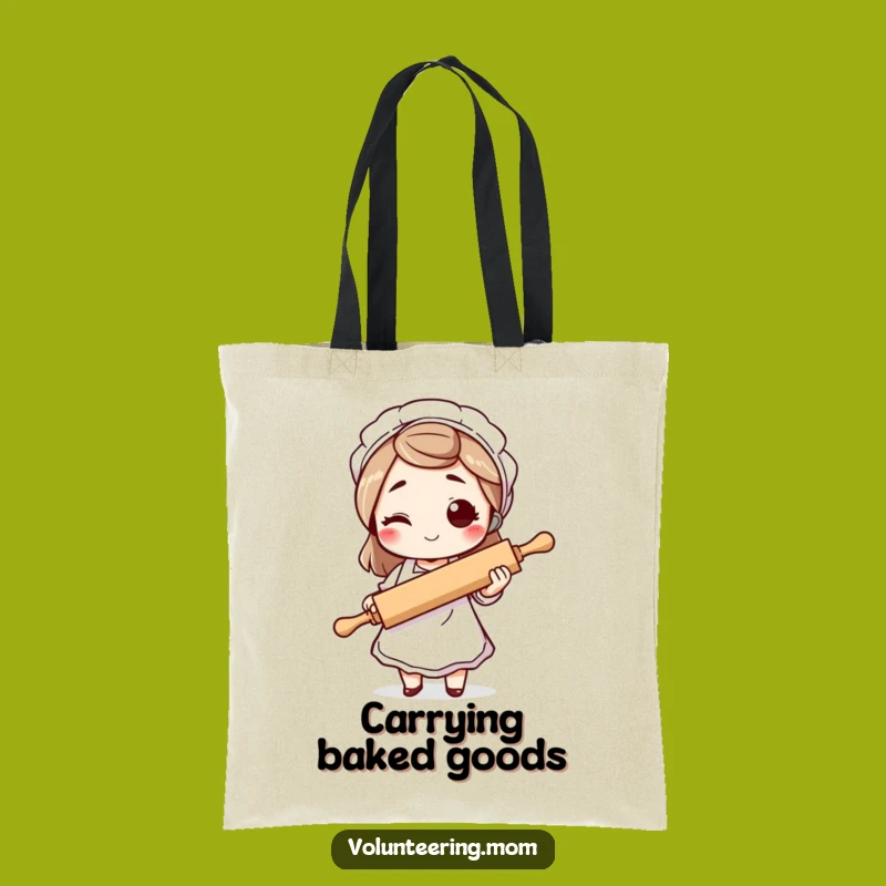 Funny Winking Mom Rolling Pin Tote Bag: Chic and Hilarious Baker Gift!
