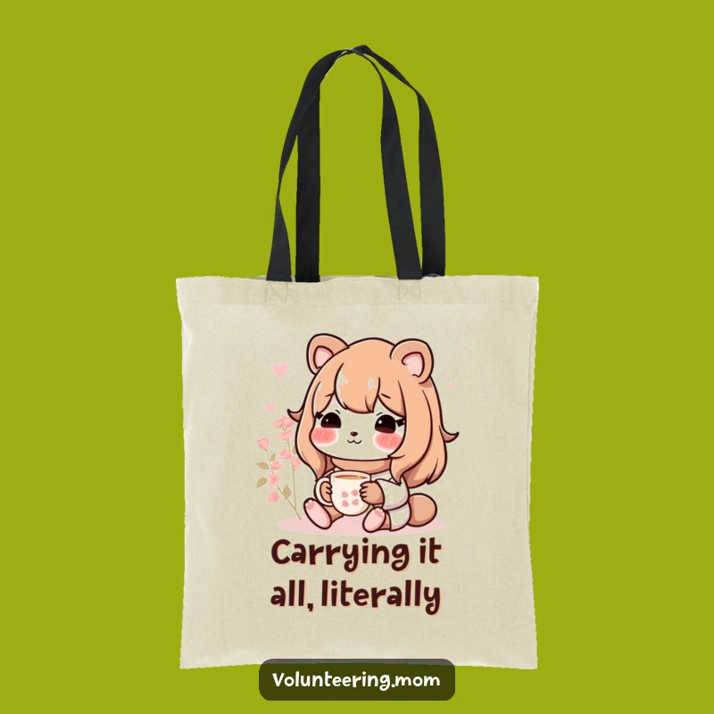 Funny Mom Animal Tote Bag - Carry Your Peace and Tea Essentials