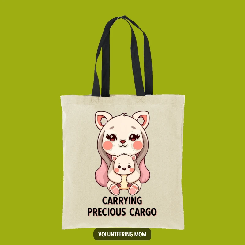 Funny Kawaii Mom Animal Tote Bag - Carry Your Love & Laughs!
