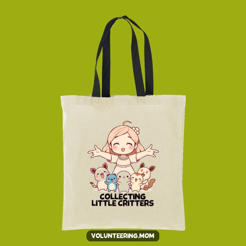 Funny Mom Creature Tote Bag: Hugging mom with animals, a functional and humorous gift for helpers.