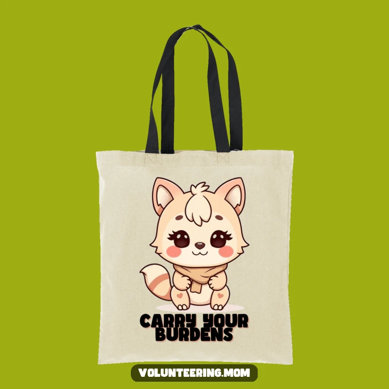 Funny Kawaii Mom Helping Animal Tote Bag - Determined Helper Bag