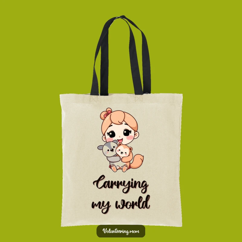 Funny Kawaii Mom Tote Bag: Baby Animal Canvas Bag, Motherhood Gift
