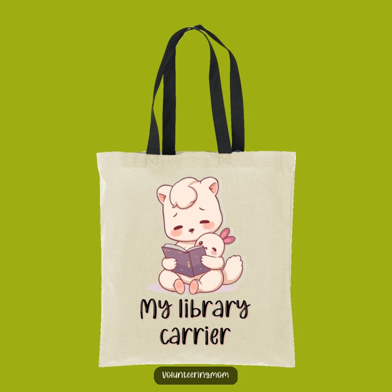Funny Mom Animal Tote Bag: Reading Story Time Carryall Gift