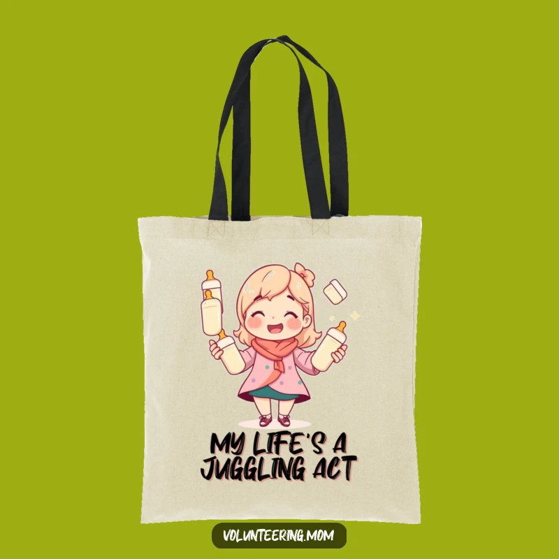 Funny Mom Juggling Bottles Tote Bag A Practical Funny Gift for Busy Moms