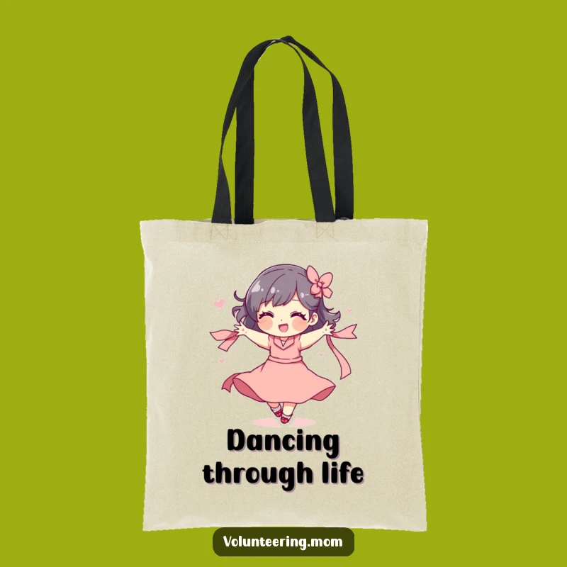 Funny Tote Bag: Mom's Playful Ribbon Spin, Stylish Gift